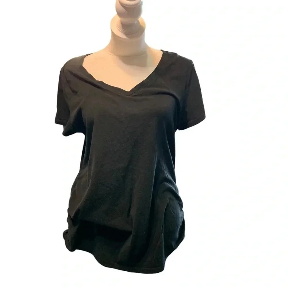 Isabele Maternity women's size medium black shirt with senching